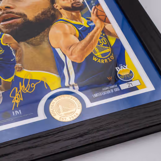 Stephen Curry Golden State Warriors Artist Proof Bronze Coin NBA Photo Frame view 2