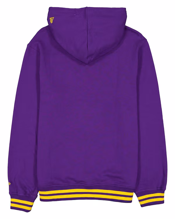 Los Angeles Lakers Felt Logo Throwback NBA Hoodie Purple view 2