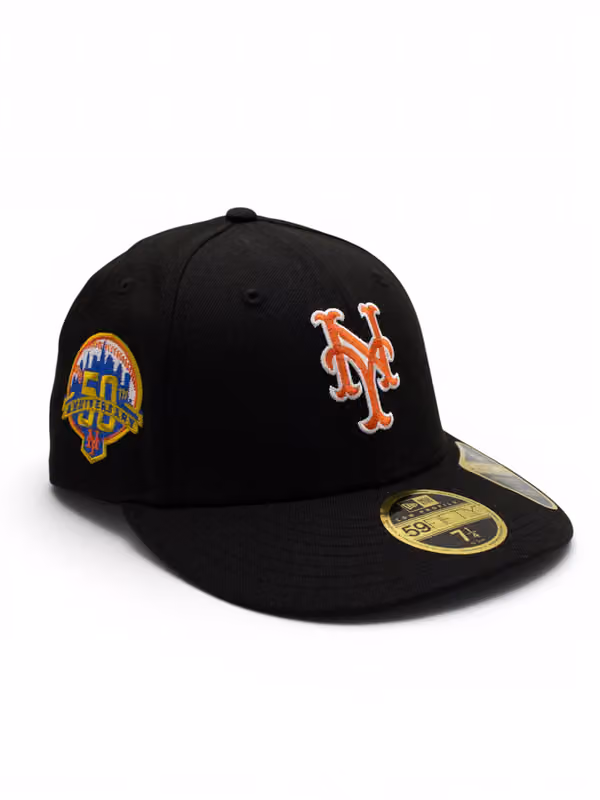 New York Mets Cooperstown 50th Anniversary Low Profile 59FIFTY MLB Cap Black product photo