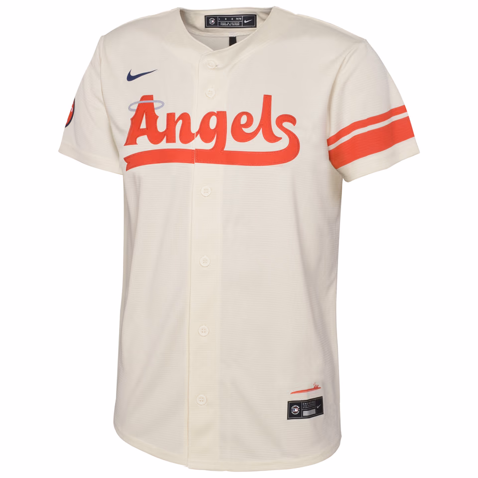 Los Angeles Angels Replica City Connect MLB Jersey Beige (YOUTH) view 2