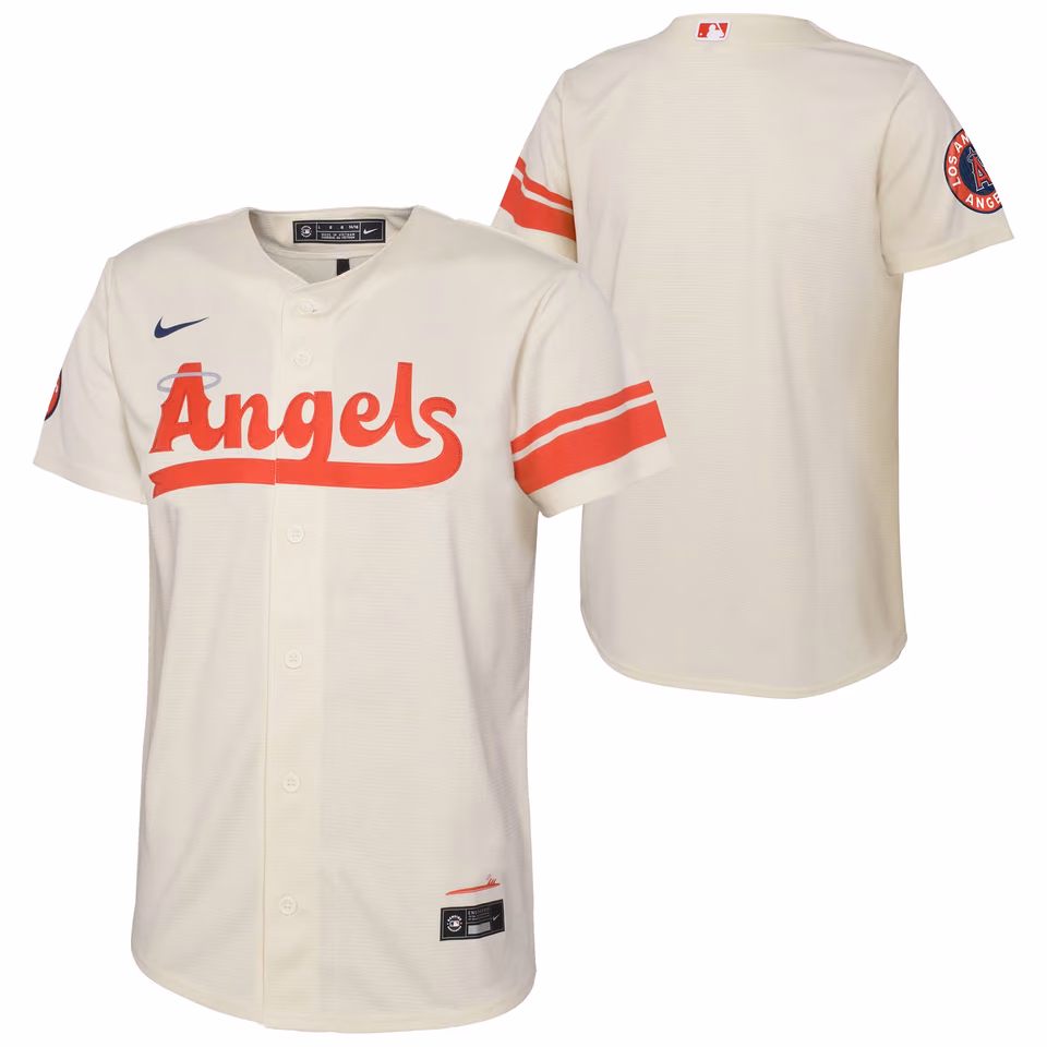 Los Angeles Angels Replica City Connect MLB Jersey Beige (YOUTH) view 1