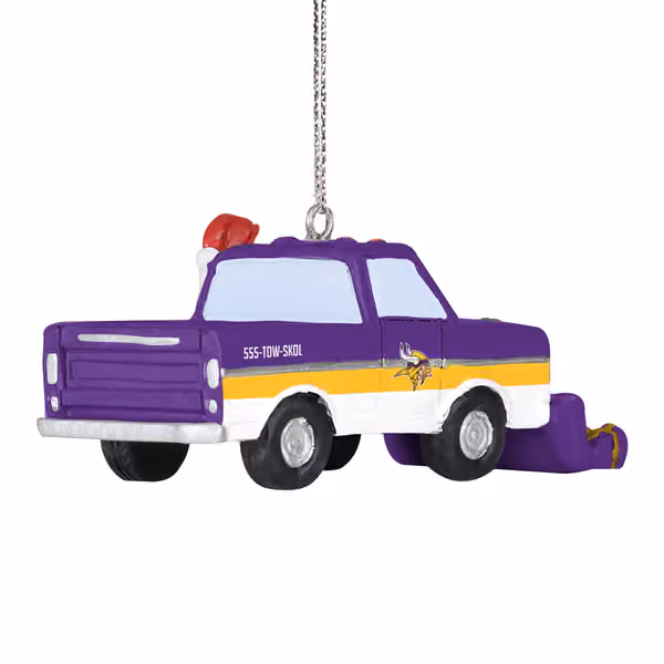 Minnesota Vikings NFL Snow Plow Truck Christmas Ornament view 2