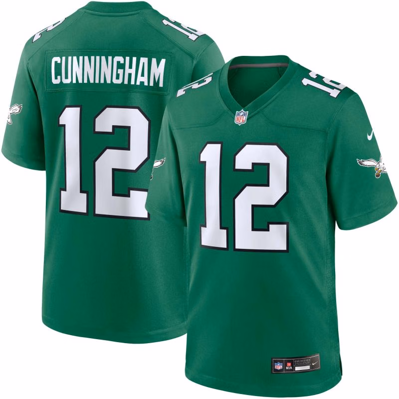 Randall Cunnigham #12 Philadelphia Eagles Classic Nike Game NFL Jersey Green view 1