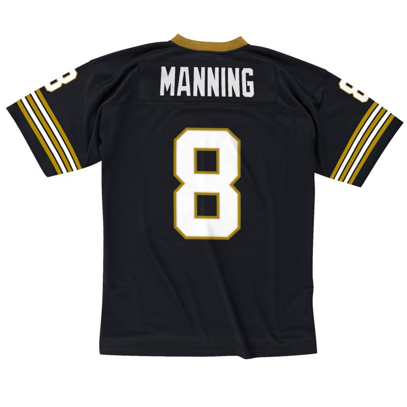 Archie Manning #8 New Orleans Saints Mitchell & Ness Throwback NFL Jersey Black view 2