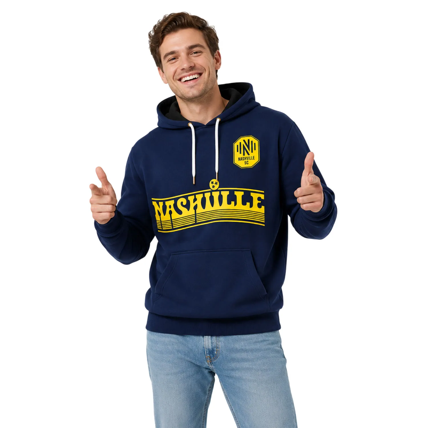 Navy Nashville Pullover Hoodie Vibrant Skyline Graphic Custom
