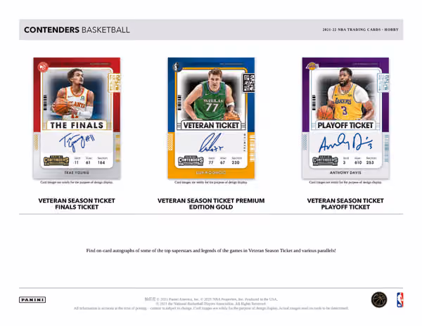 2021/22 Panini Contenders Basketball Hobby Box NBA view 3