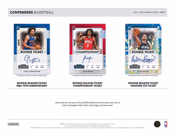 2021/22 Panini Contenders Basketball Hobby Box NBA view 2