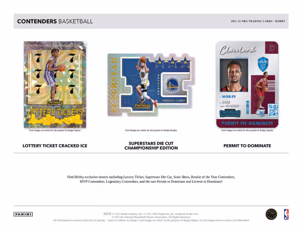 2021/22 Panini Contenders Basketball Hobby Box NBA view 4