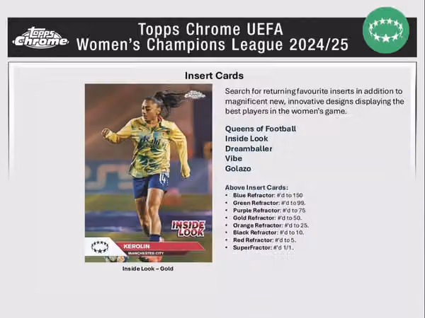 2024/25 Topps Chrome UEFA Women's Champions League Football Hobby Box view 4