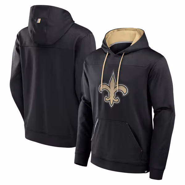 New Orleans Saints Defender Dot Faded NFL Hoodie Black view 1