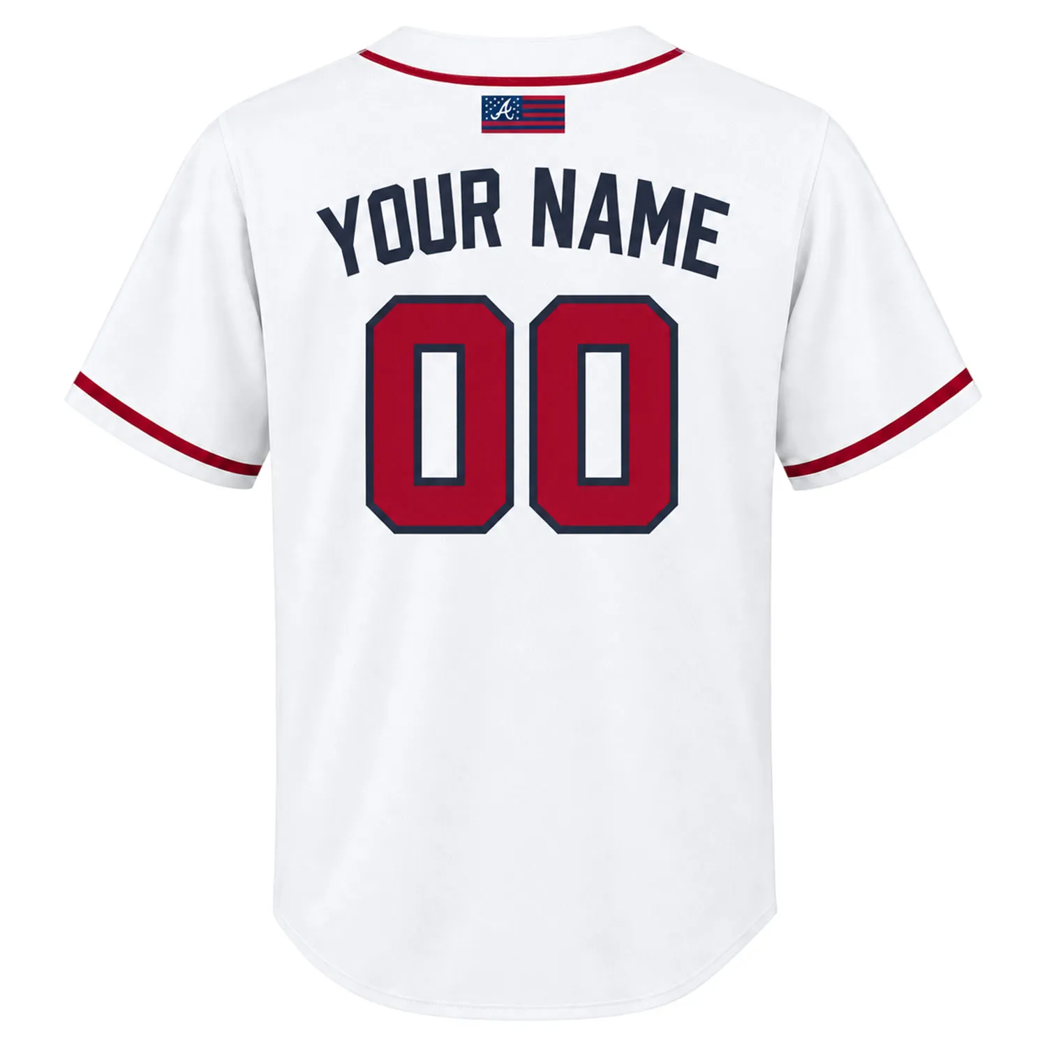 Atlanta Braves White Jersey Custom Name Number Bold Team Apparel