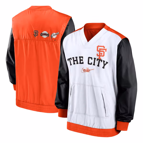 San Francisco Giants Rewind Warm Up MLB Pullover Jacket White view 1