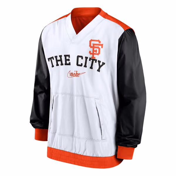 San Francisco Giants Rewind Warm Up MLB Pullover Jacket White view 2