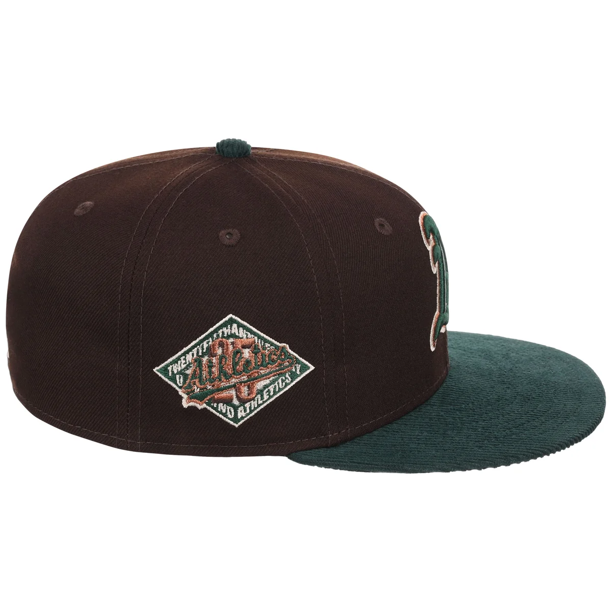 Oakland Athletics MLB Forest Ember New Era 59FIFTY detail view