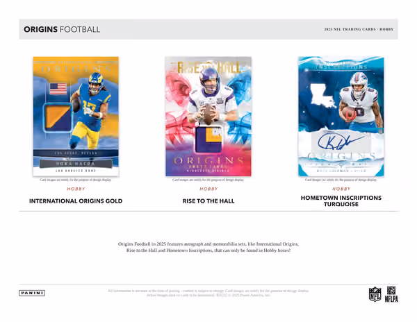 2025 Panini Origins Football NFL Hobby Box view 3