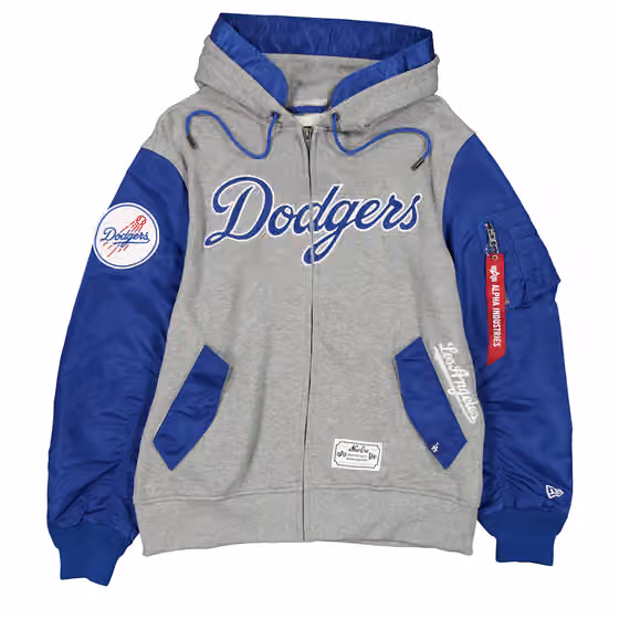 Los Angeles Dodgers Alpha Industries MA-1 MLB Full-Zip Fleece Jacket view 1