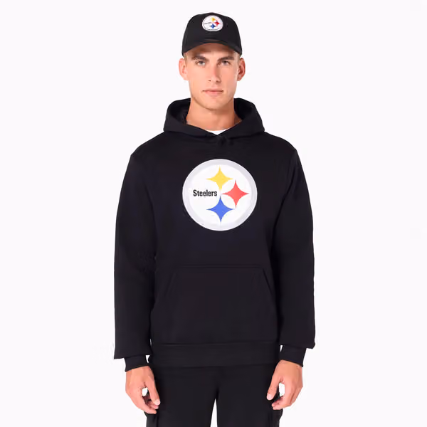 Pittsburgh Steelers Logo Hoodie NFL Sweatshirt Black view 1