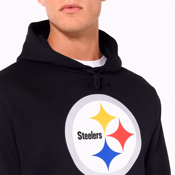 Pittsburgh Steelers Logo Hoodie NFL Sweatshirt Black view 5