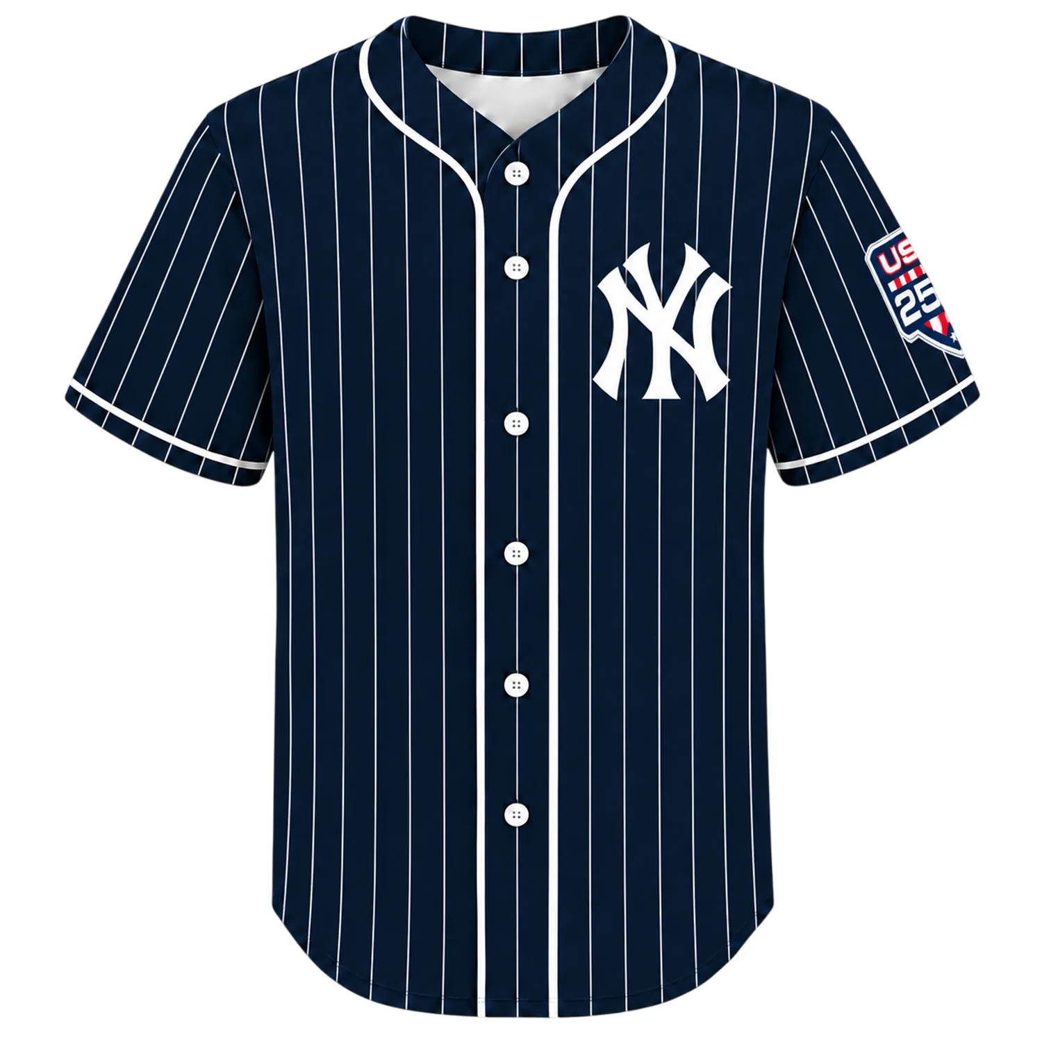 New York Yankees Navy Pinstripe Jersey Dynamic Retro Style
