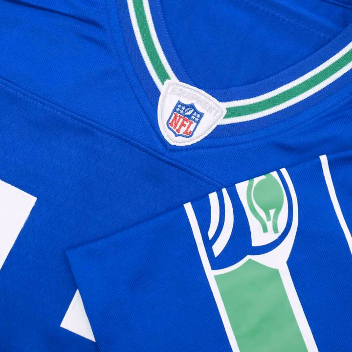 Fan #12 Seattle Seahawks Mitchell & Ness Throwback NFL Jersey Blue view 5