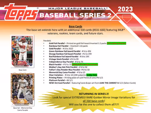 2023 Topps Series 2 Baseball MLB Hobby Box view 3