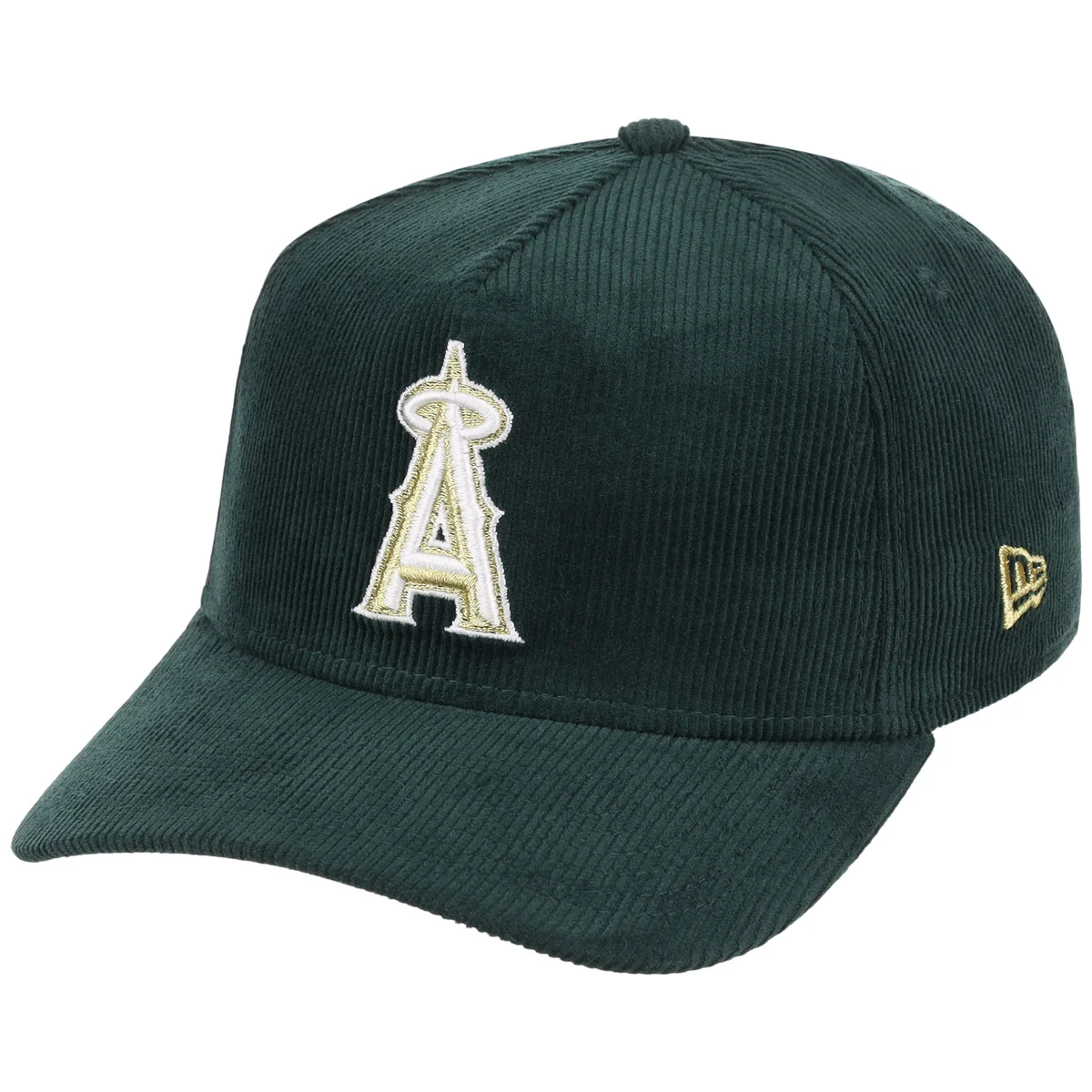 Anaheim Angels MLB Dark Green Cord FASHION CORE New Era 9FORTY A-Frame detail view