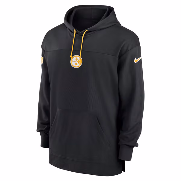 Pittsburgh Steelers2024 NFL On-Field Sideline Nike Jersey Hoodie Black view 1