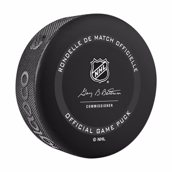Columbus Blue Jackets 20th Anniversary NHL Official Game Puck view 3