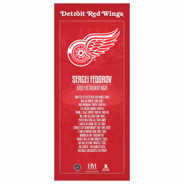 Sergei Fedorov Detroit Red Wings Retirement Night Ticket 3D Block Art view 4