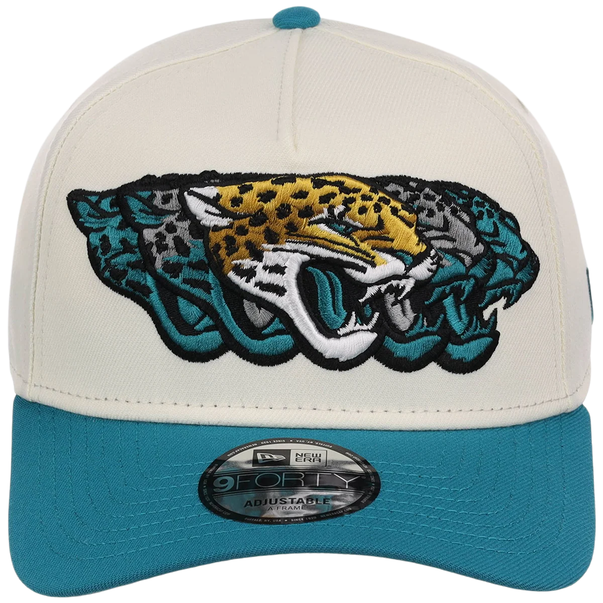 Jacksonville Jaguars NFL Seismic New Era 9FORTY A-Frame detail view