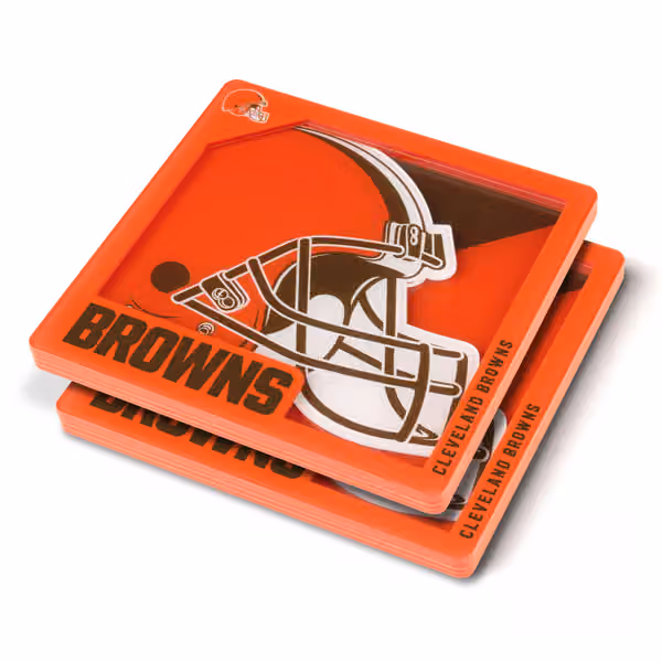 Cleveland Browns 3D Logo NFL Coasters (2-Piece) view 1