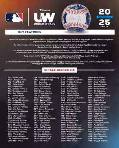 2025 Under Wraps MLB Autogramm Baseball Mystery Box Vol. 2 view 5