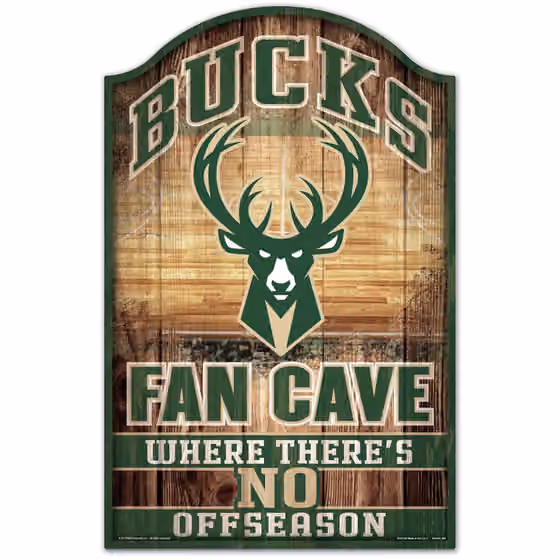 Milwaukee Bucks WinCraft NBA Fan Cave Wood Sign view 1