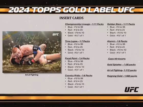 2024 Topps Gold Label UFC Hobby Box view 4