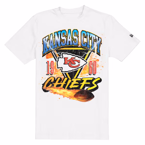 Kansas City Chiefs Fireball Oversized NFL T-Shirt White view 1