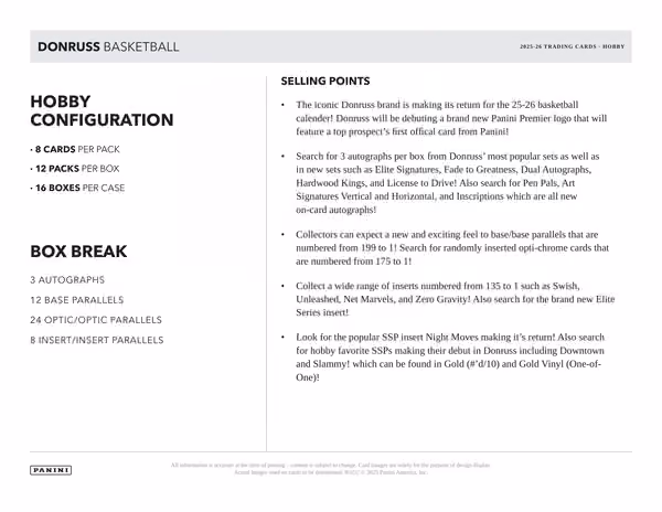 2025/26 Panini Donruss Basketball Hobby Box view 5
