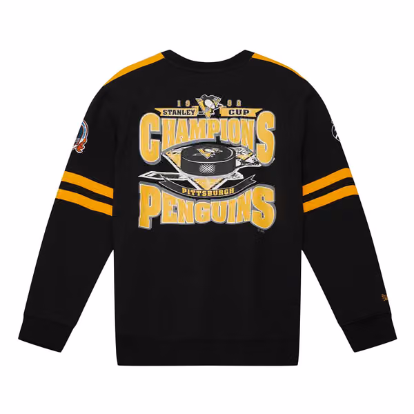 Pittsburgh Penguins All Over Mitchell & Ness NHL Crew Fleece Pullover view 2