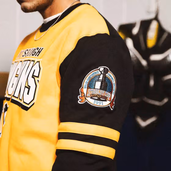 Pittsburgh Penguins All Over Mitchell & Ness NHL Crew Fleece Pullover view 6