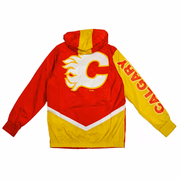 Calgary Flames Undeniable Mitchell & Ness NHL Windbreaker Jacket view 2