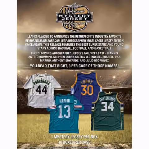 2024 Leaf Mystery Autographed Jersey Multi-Sport Edition Hobby Box view 2