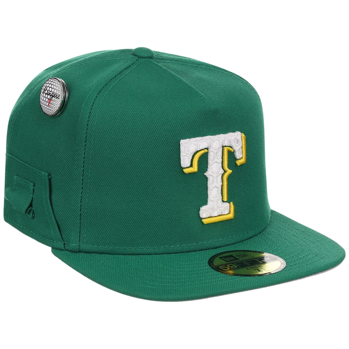 Texas Rangers MLB Augusta Bloom New Era 59FIFTY w/ Golf Pin front view