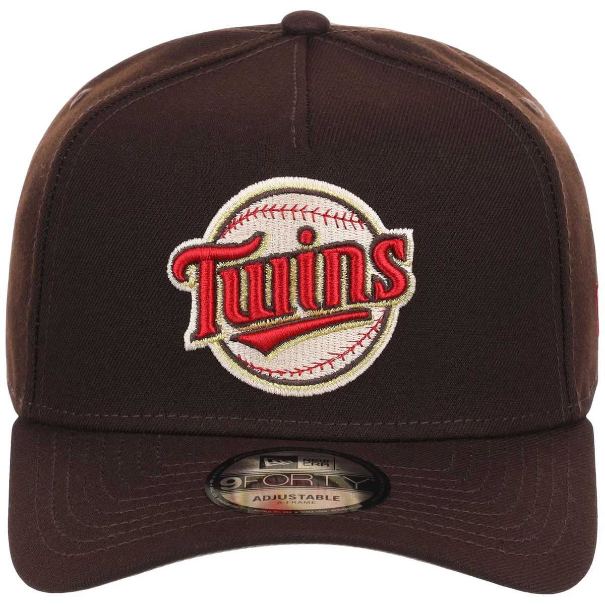 Minnesota Twins MLB Burnt Wood FASHION CORE New Era 9FORTY A-Frame detail view