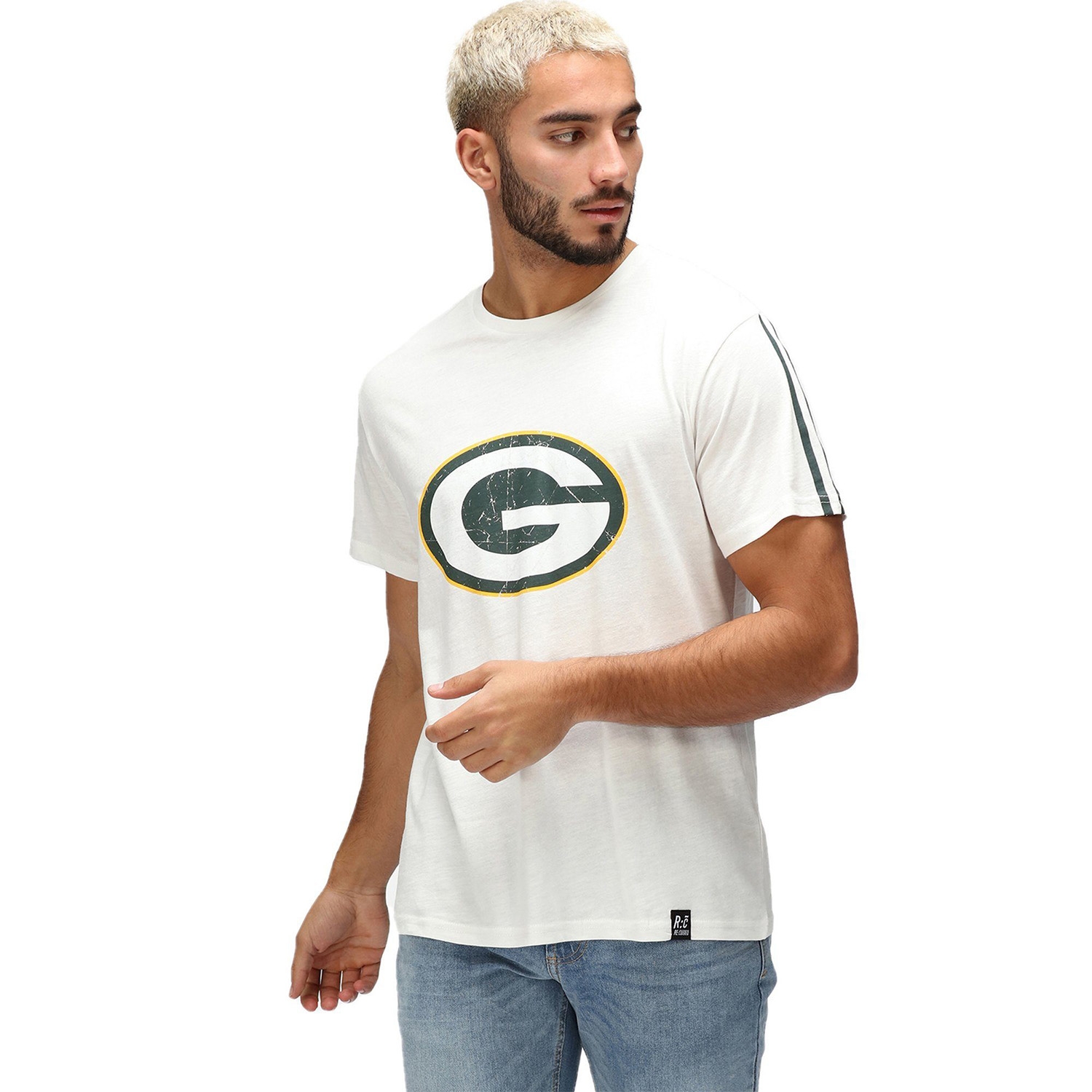 Green Bay Packers Recovered Ecru Slub NFL T-Shirt Cream view 1