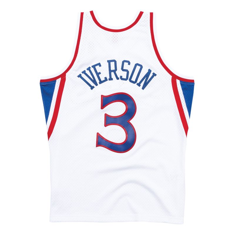 Allen Iverson #3 Philadelphia 76ers 1996-97 Swingman NBA Jersey White view 2