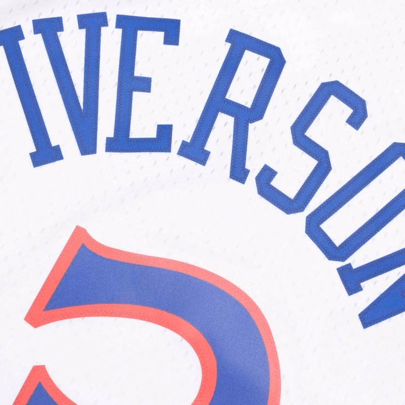 Allen Iverson #3 Philadelphia 76ers 1996-97 Swingman NBA Jersey White view 4