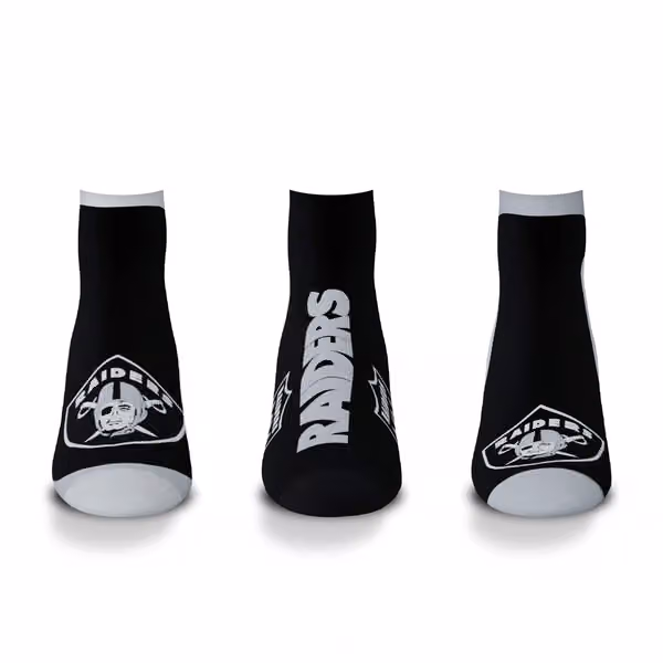 Las Vegas Raiders No Show NFL Socks 3-Pack view 2