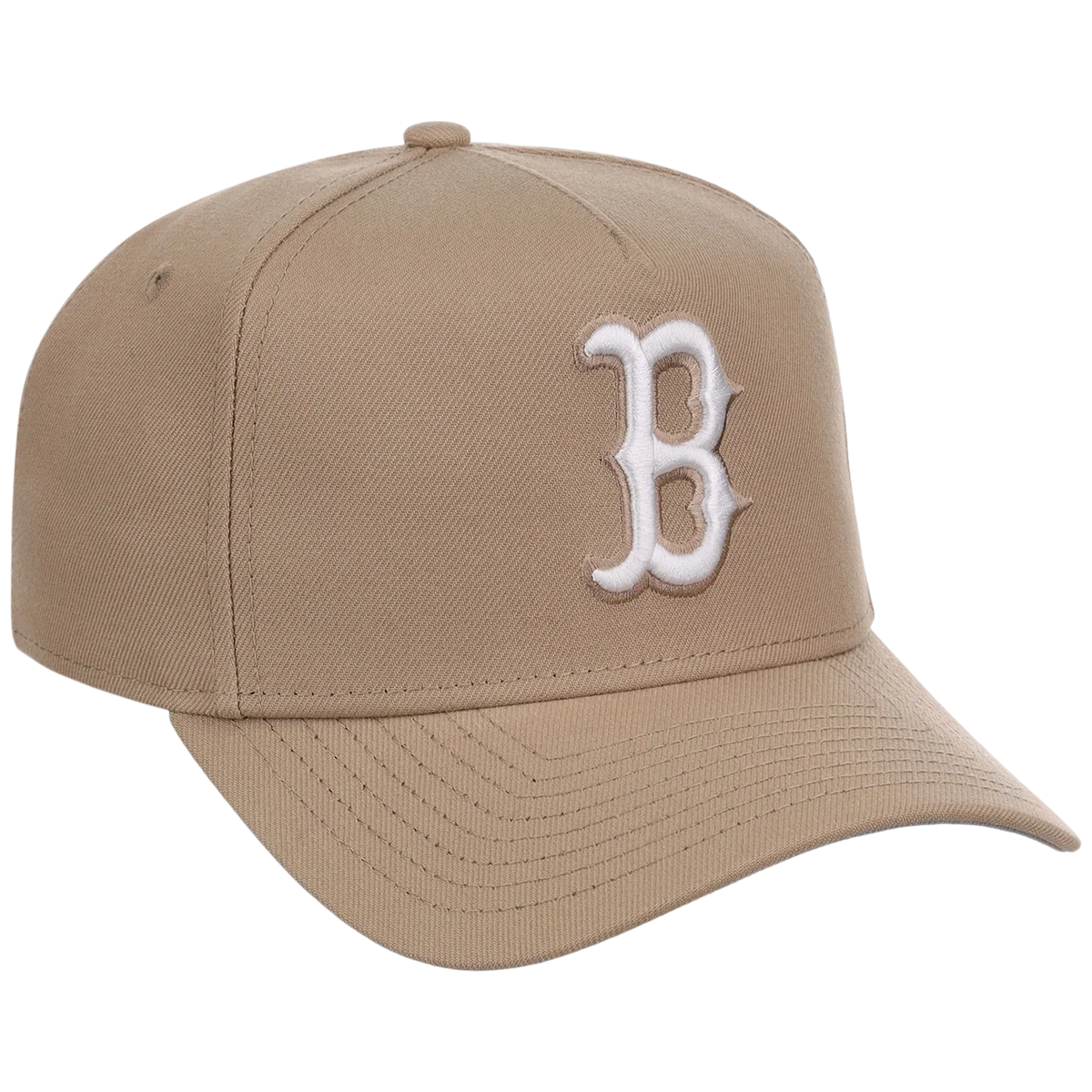 Boston Red Sox Women's New Era 9FORTY Camel A-Frame front view