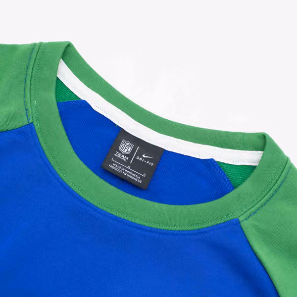 Seattle Seahawks Raglan NFL Throwback Nike Crewneck Pullover view 4