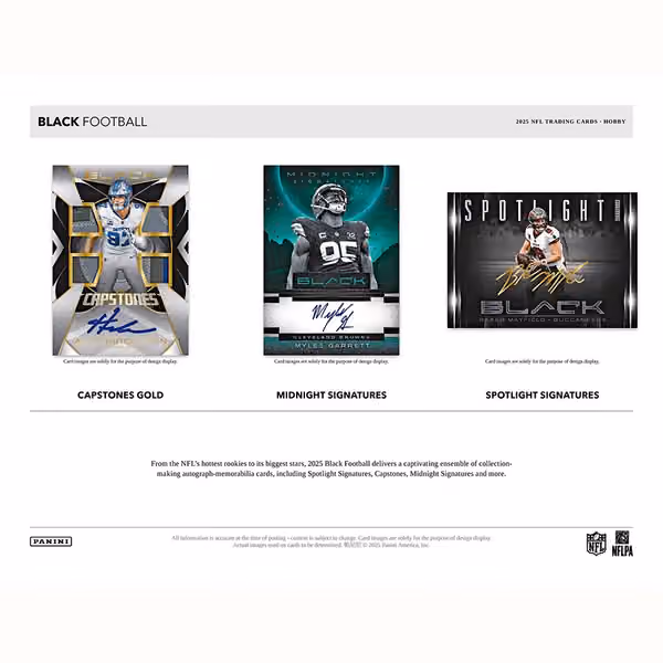 2025 Panini Black Football NFL Hobby Box view 3