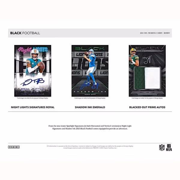 2025 Panini Black Football NFL Hobby Box view 4